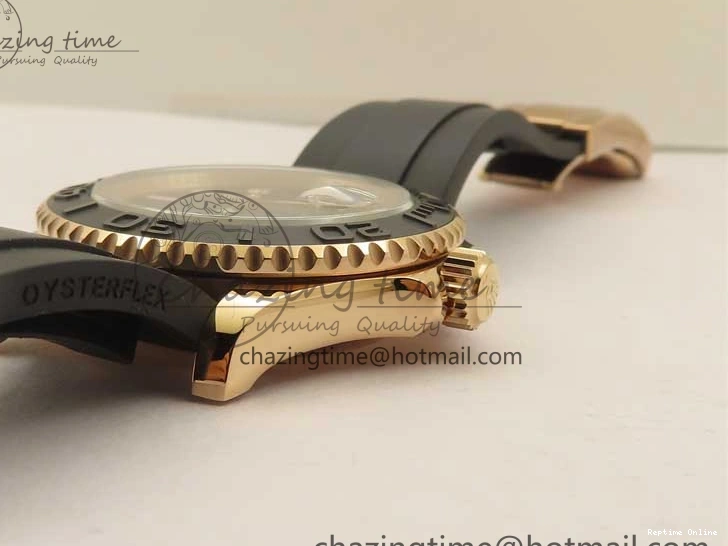 0405 Yacht-Master 126655 RG 3EF 1:1 Best Edition Black Ceramic Bezel on Black Rubber Strap VS Reliable 2488